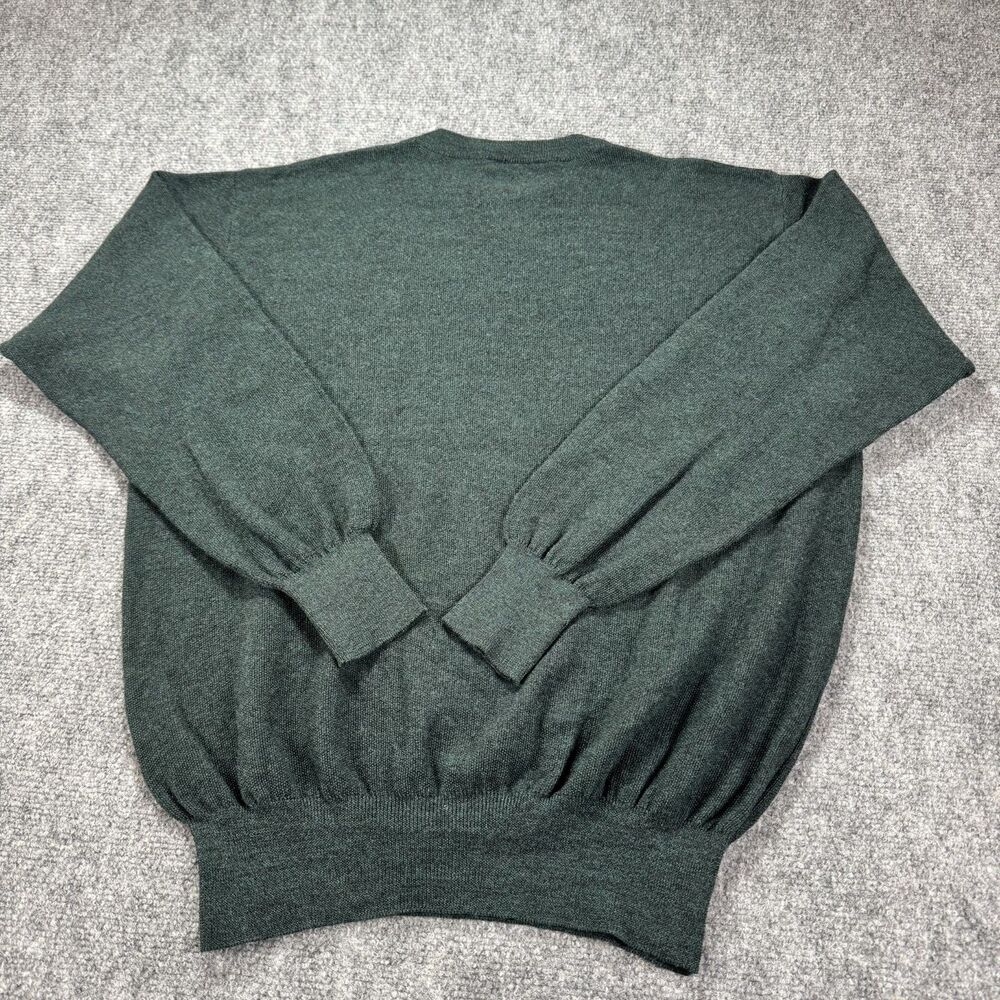 Jeff Rose Italian Wool Sweater Green Crewneck Luxury Knit Medium - Picture 8 of 8